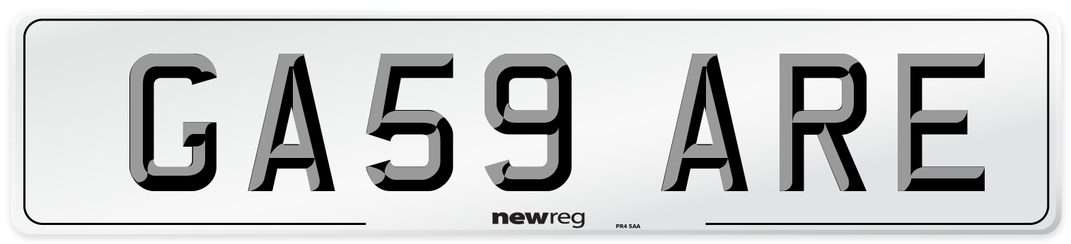 GA59 ARE Number Plate from New Reg